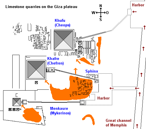 Limestone quarries on the Giza plateau, Egypt
