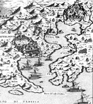 Старинная карта Которского залива